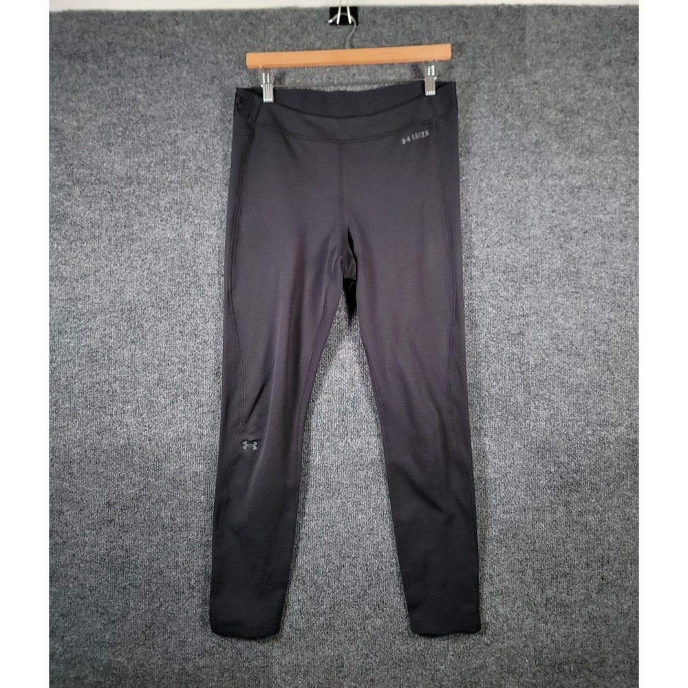 Under Armour Base 2.0 Pants Womens Large Black Leggings Thermal ColdGear Hiking